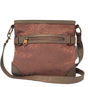 Simply Vera Vera Wang crossbody brown monogram logo medium casual bag purse